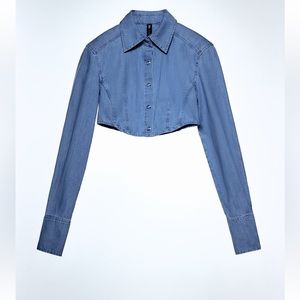 Shoulder pad, denim shirt, size extra small